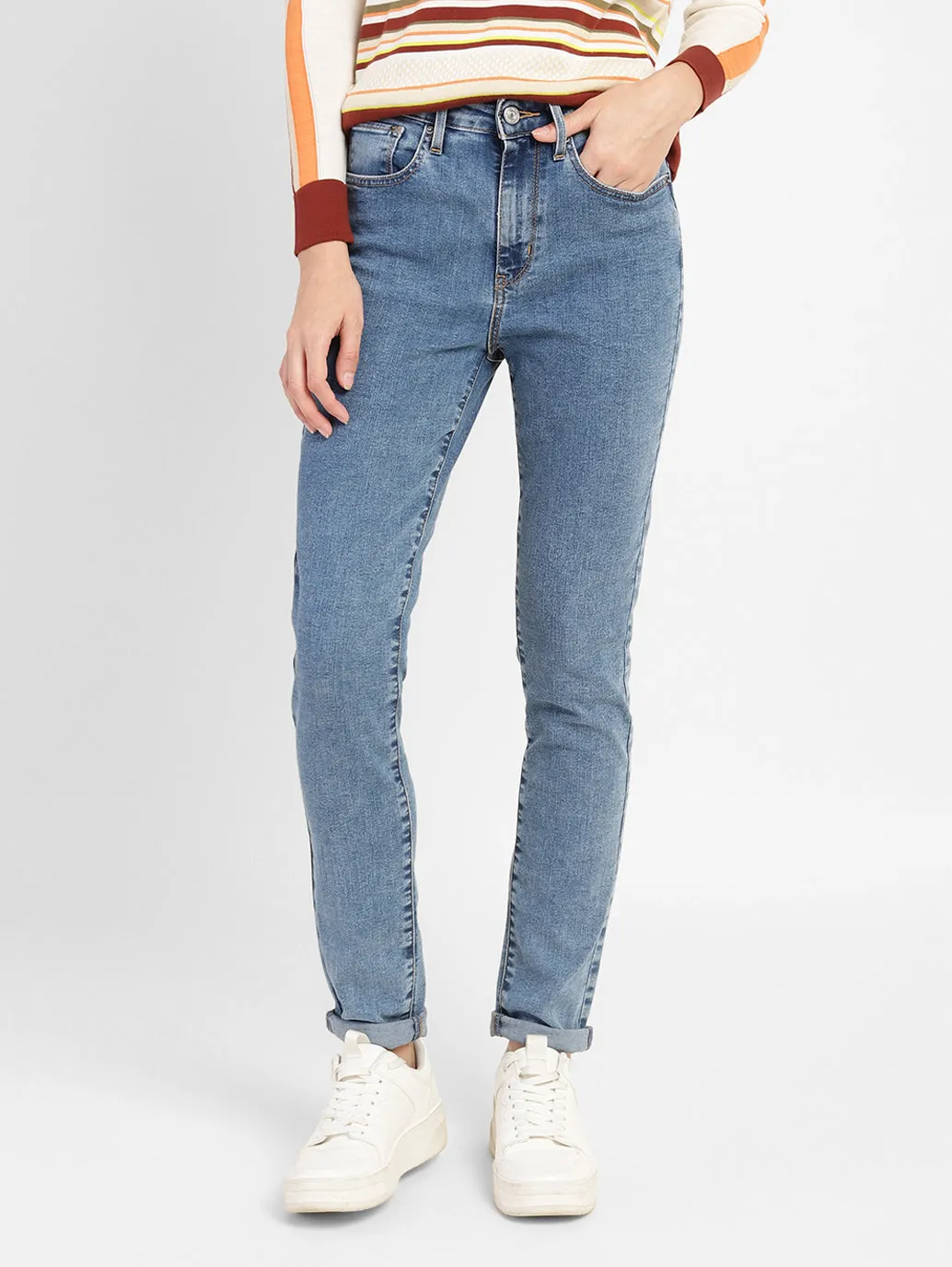 Women's 721 Blue Skinny Fit High Rise Jeans Fashion Piece