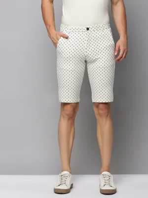 GussetDesign Men's Beige Printed Cotton Shorts