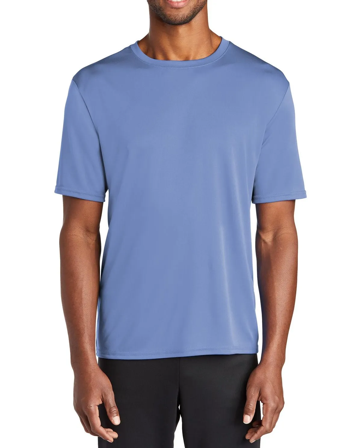 Trendy Casual Wear Lint Resistant Surface JustBlanks Men's Short Sleeve Performance Crew Neck T-Shirt