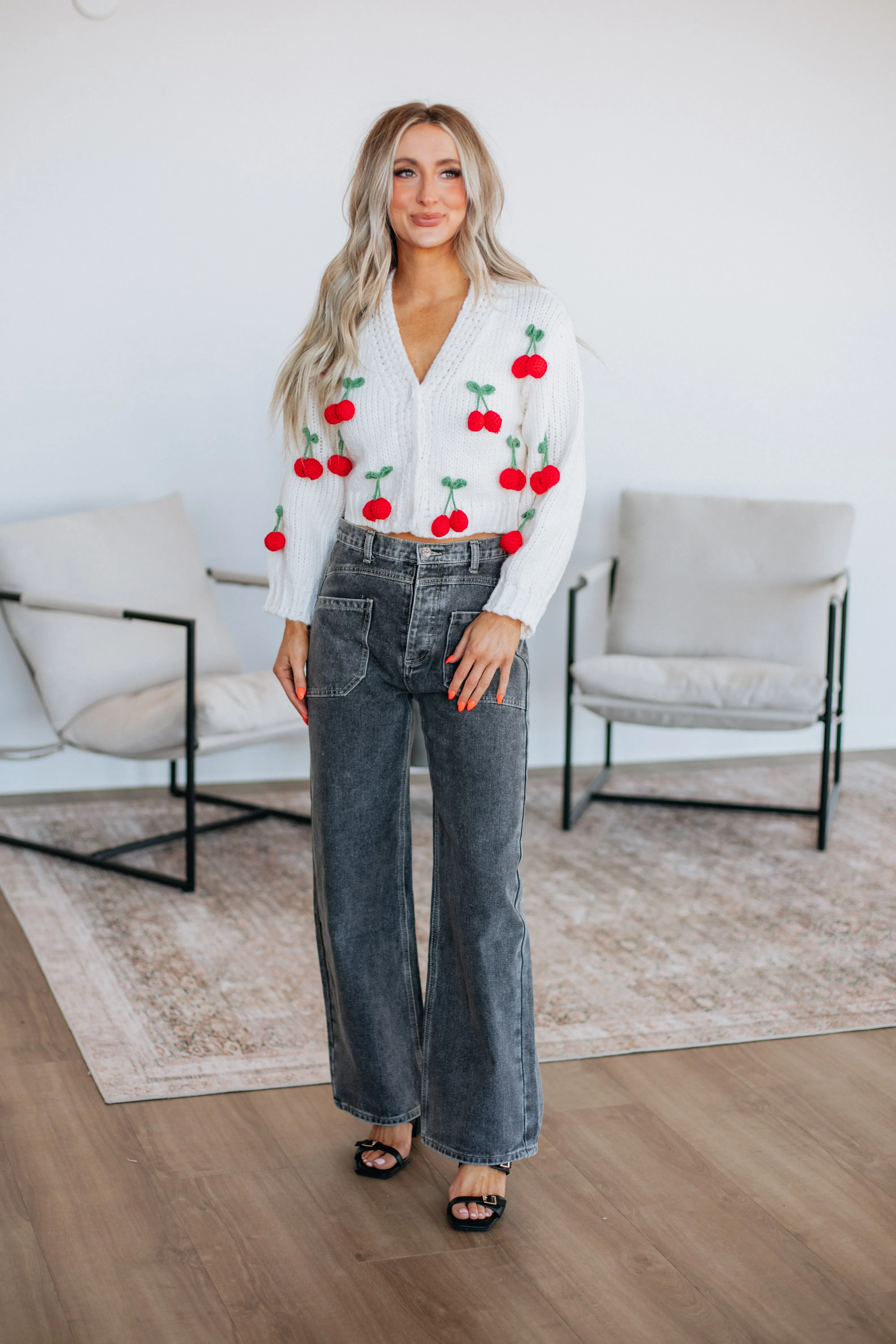 Very Cherry Cardigan Thermochromic Fiber Applications Reinforced Edging