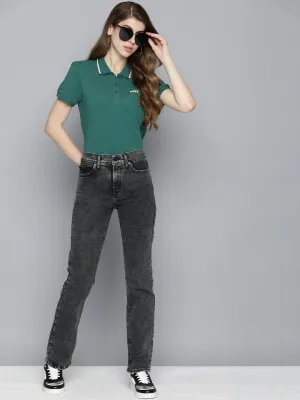 Fade Resistant Finish Stylish Look Women's 314 Grey Straight Fit High Rise Jeans