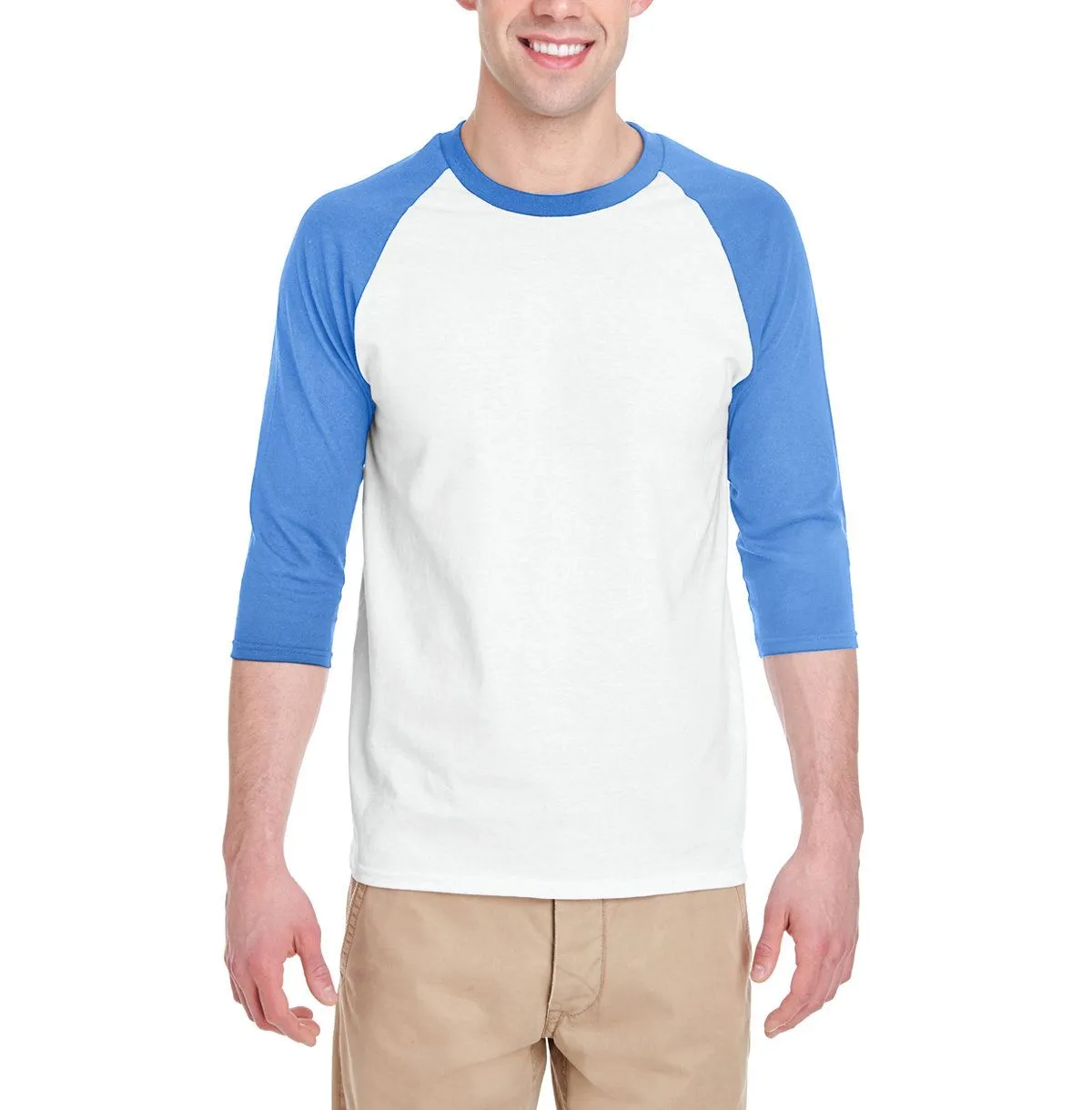 JustBlanks Men's 3/4 Sleeve Raglan Baseball T-Shirt regular but not boring