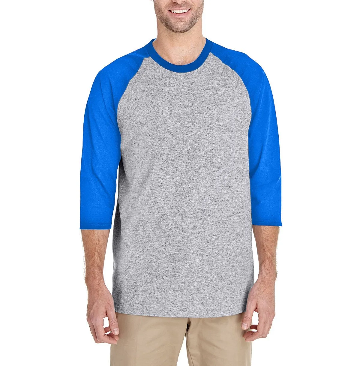 Quick Dry Fit JustBlanks Men's 3/4 Sleeve Raglan Baseball T-Shirt