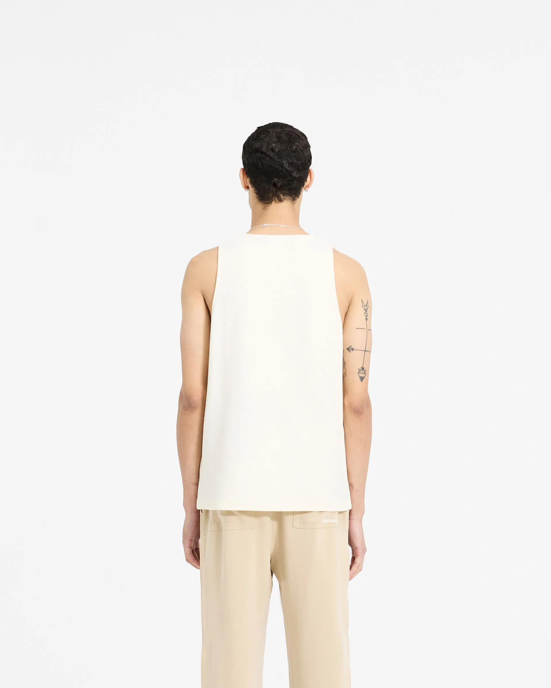 Casual Wear Waffle Vest - Antique White