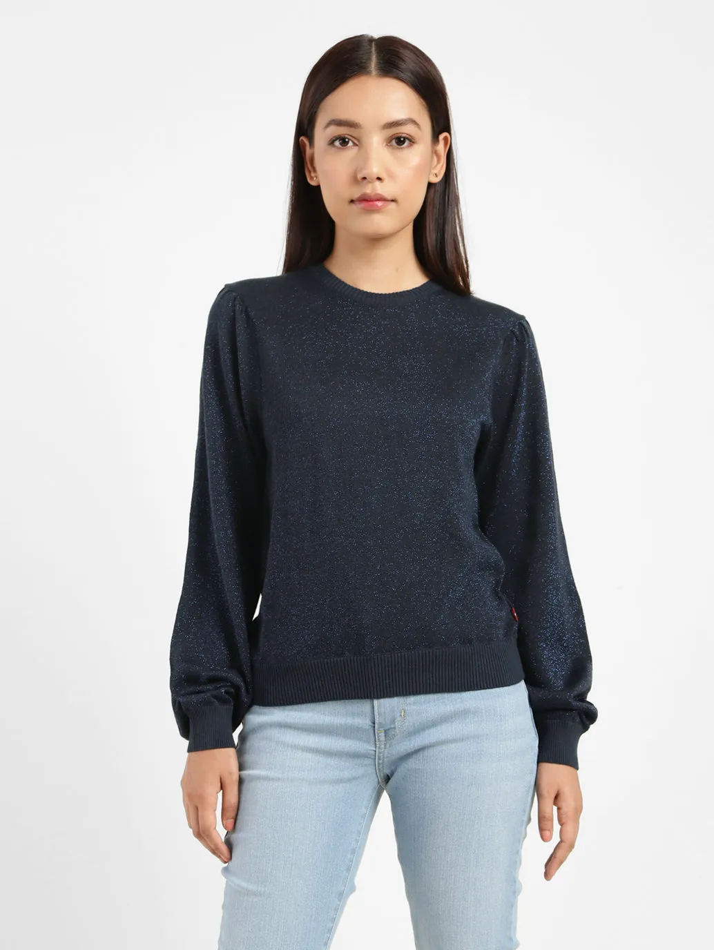 Minimalist Stitching Just Right Women's Solid Round Neck Sweater