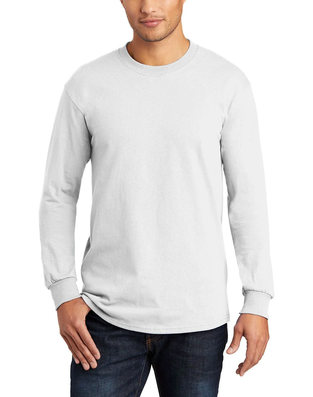 JustBlanks Men's Long Sleeve All-American T-Shirt Lace trim Standard Body Fit