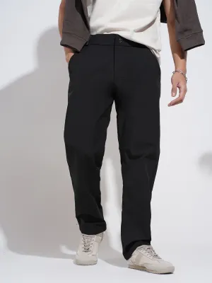 Timeless Comfort Wear Men's Black Straight Fit Trousers