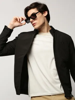 Non Restrictive Movement High Tensile Reinforcement Men's Black Crop Bomber Jacket