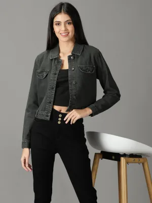 Outdoor Activity Women's Grey Solid Open Front Jacket