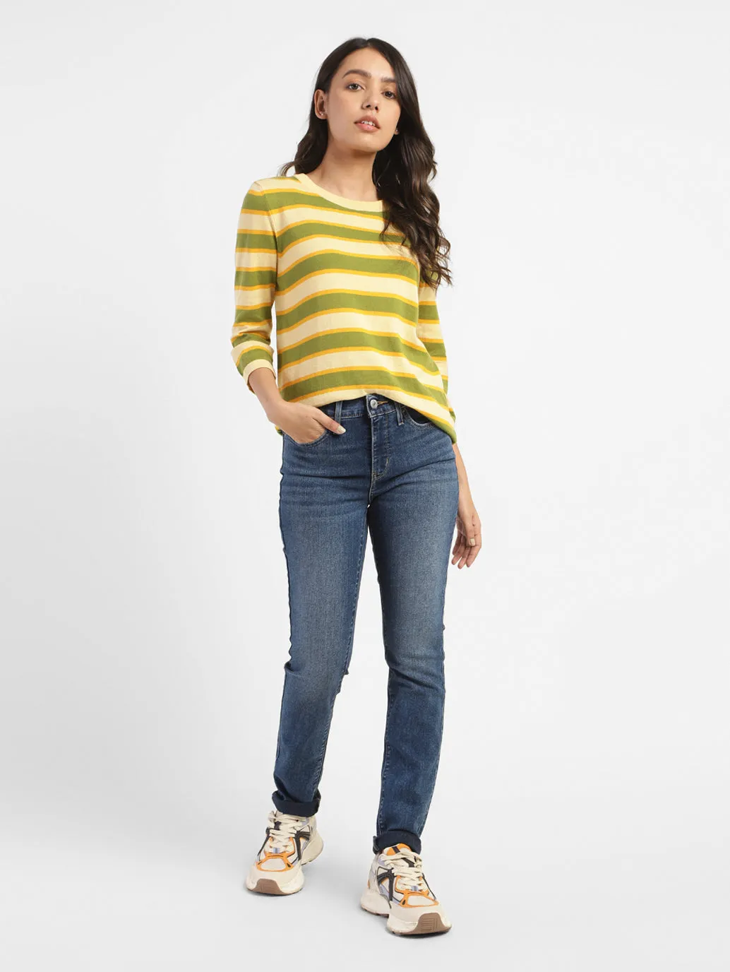 Vibrant Bold Look Street Fashion Women's 311 Blue Skinny Fit Mid Rise Jeans