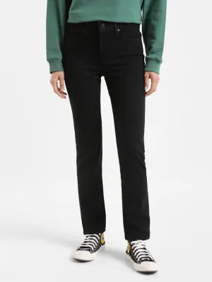 Core Fit Women's 312 Black Straight Fit Mid Rise Jeans