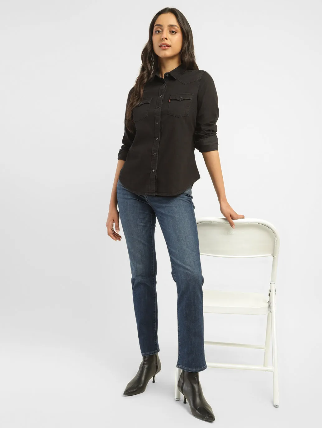 Women's 312 Blue Straight Fit Mid Rise Jeans Smooth Breathable