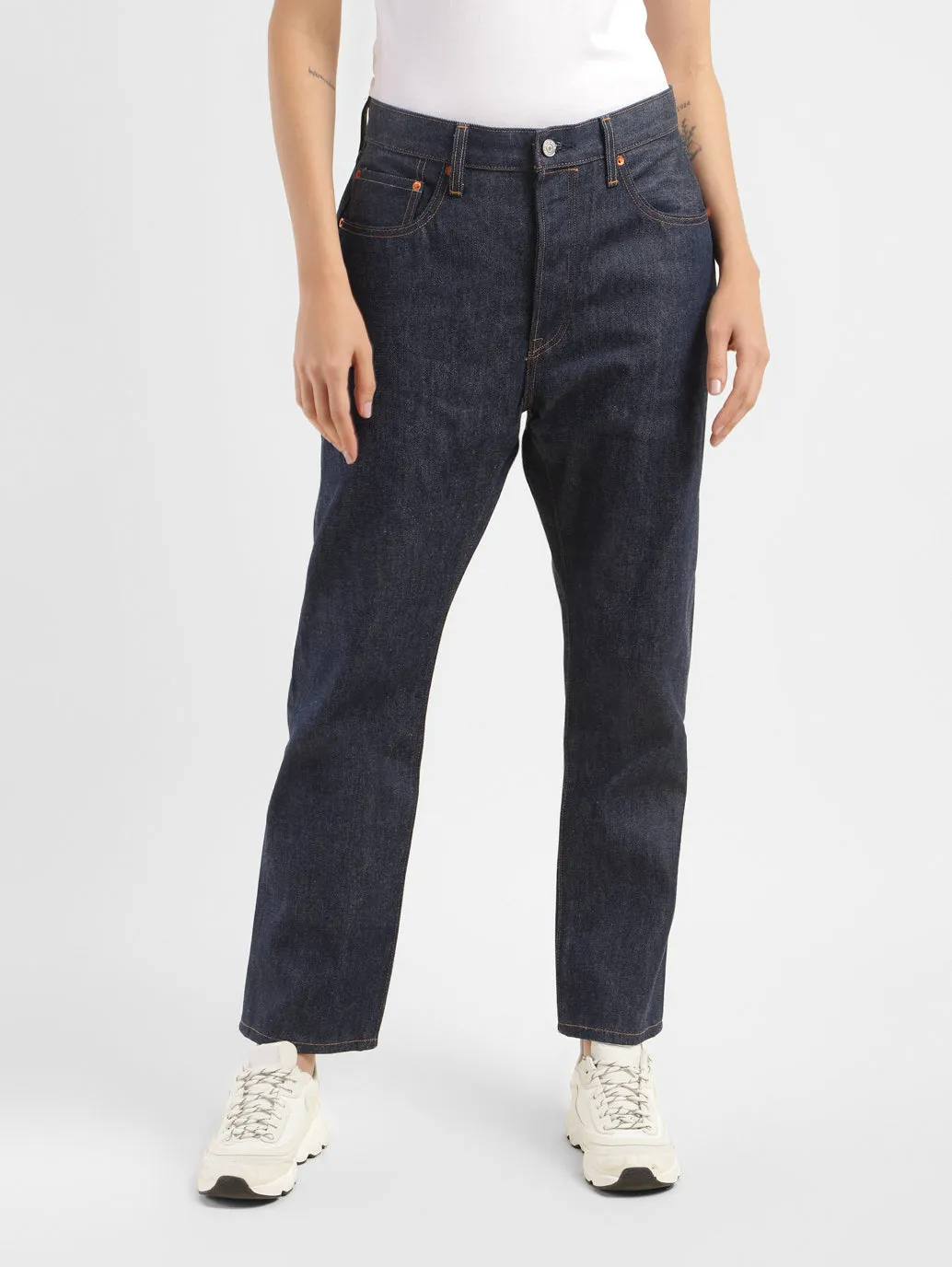 Active Touch Women's 501 Blue Straight Fit High Rise Jeans