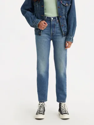 Base Wear Abrasion Resistance Women's 501 Blue Straight Fit Mid Rise Jeans