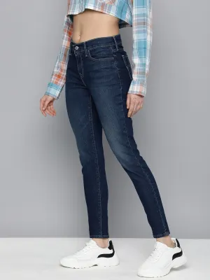 Classic Autumn Days Adult Fashion Weekend Warrior Earthy Women's 710 Blue Skinny Fit Mid Rise Jeans