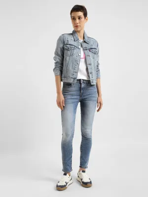 Flattering Waist Design Daywear Option Women's 711 Blue Skinny Fit Mid Rise Jeans