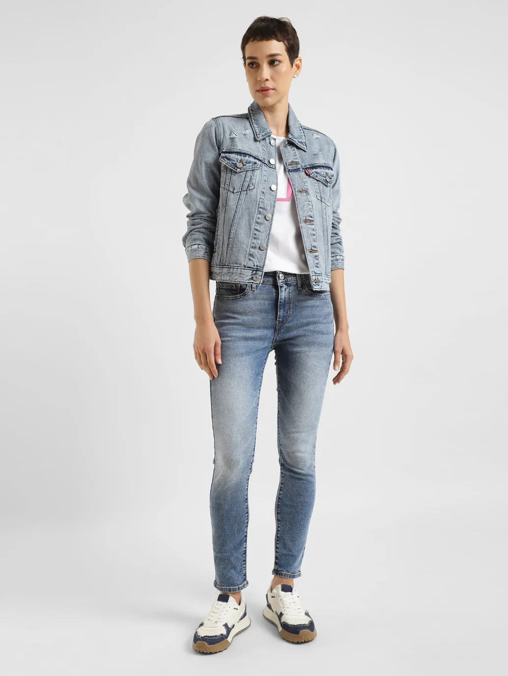 Lightwear Option Women's 711 Blue Skinny Fit Mid Rise Jeans