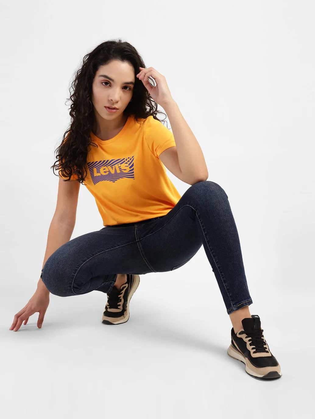 Tailored Waistband Women's 711 Blue Skinny Fit Mid Rise Jeans