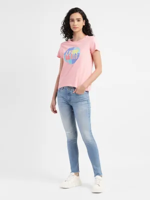 Strong Stitch Women's 711 Blue Skinny Fit Mid Rise Jeans