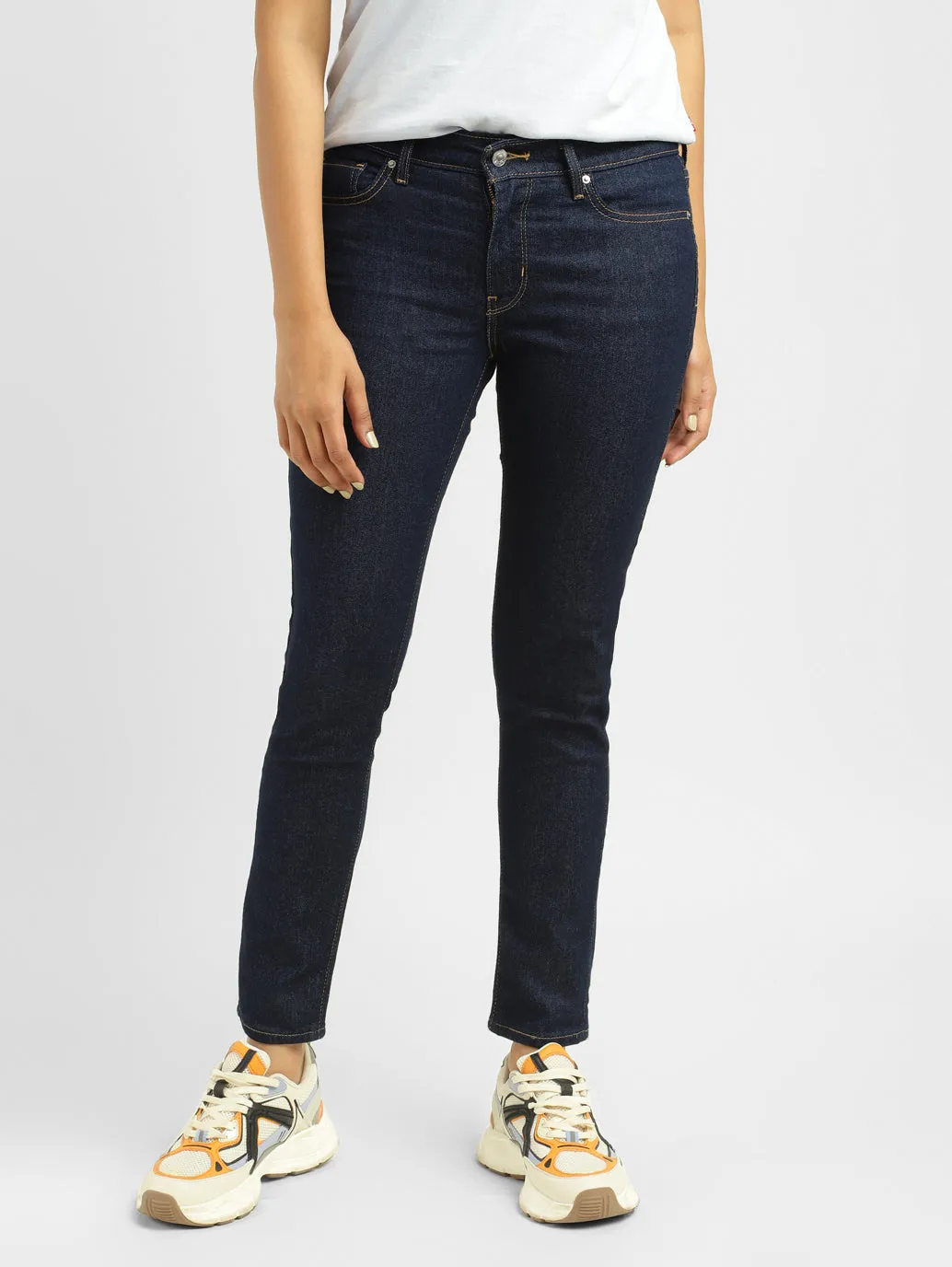 All Use Wear Women's 711 Indigo Skinny Fit Mid Rise Jeans