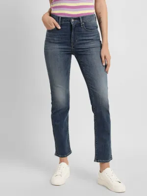 Women's 724 Blue Straight Fit High Rise Jeans Neat Look