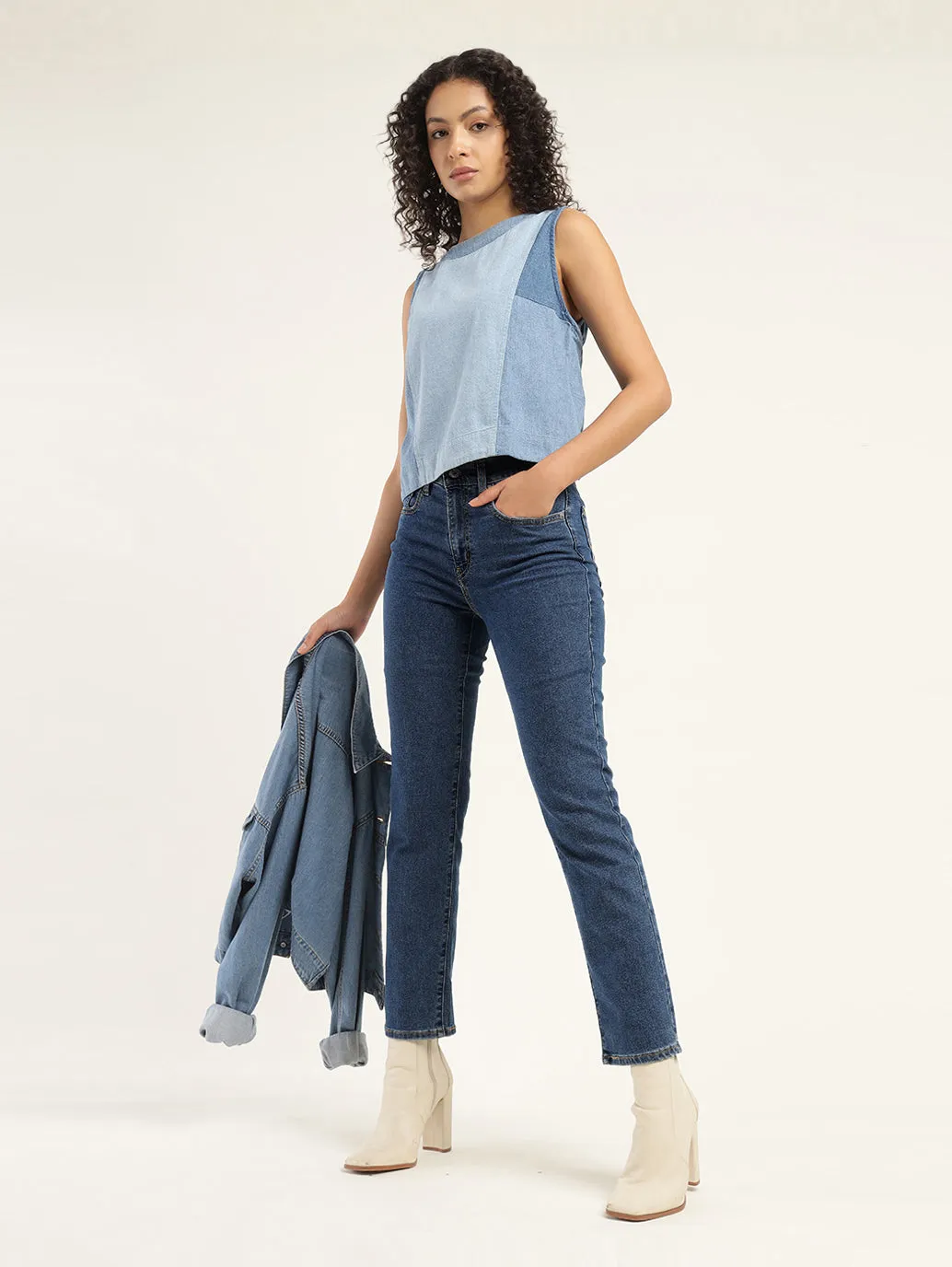 Bold Road Trip Casual Comfort Women's 724 Blue Straight Fit High Rise Jeans