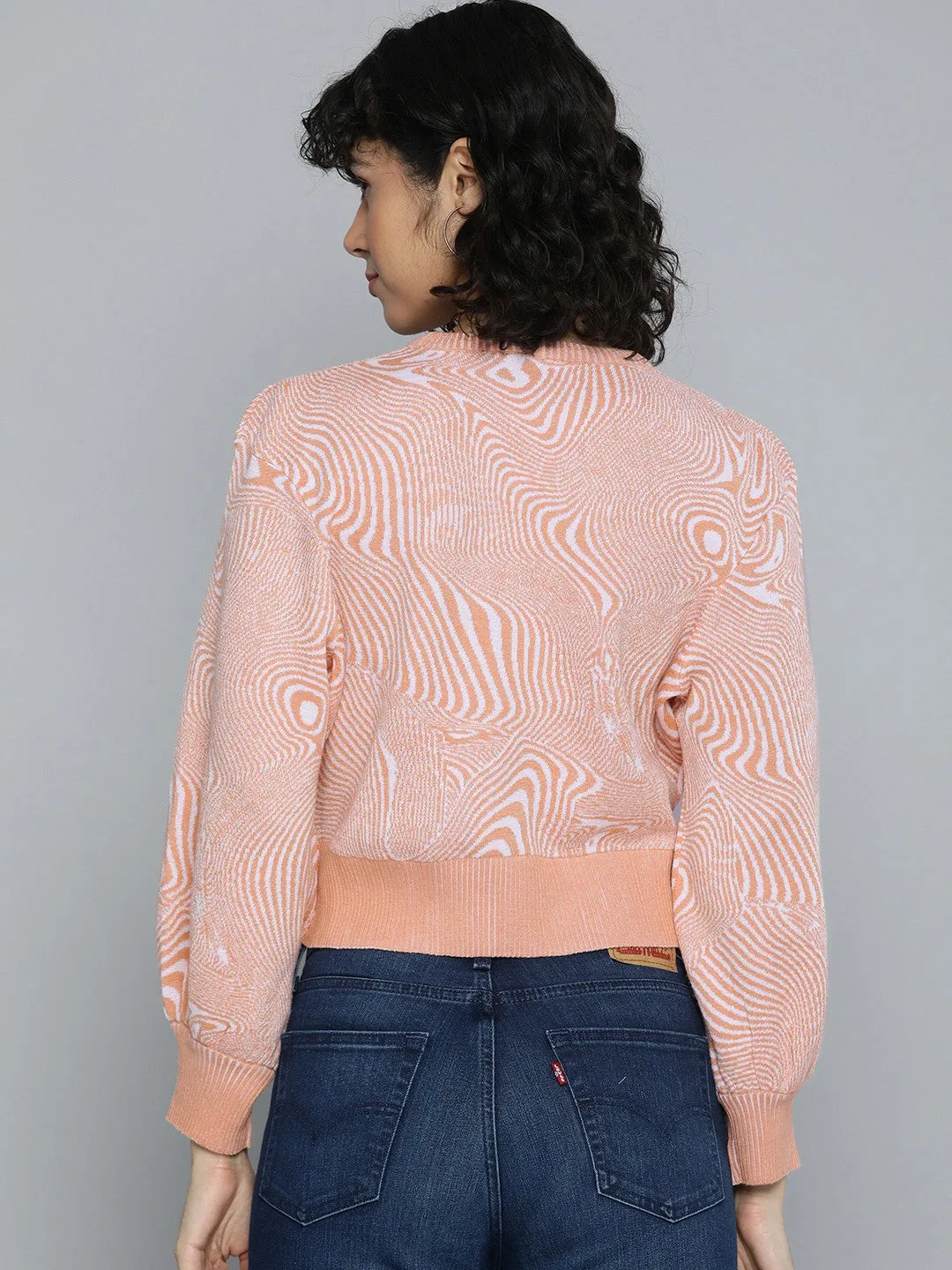 Home Trend Women's Abstract Print Crew Neck Sweater