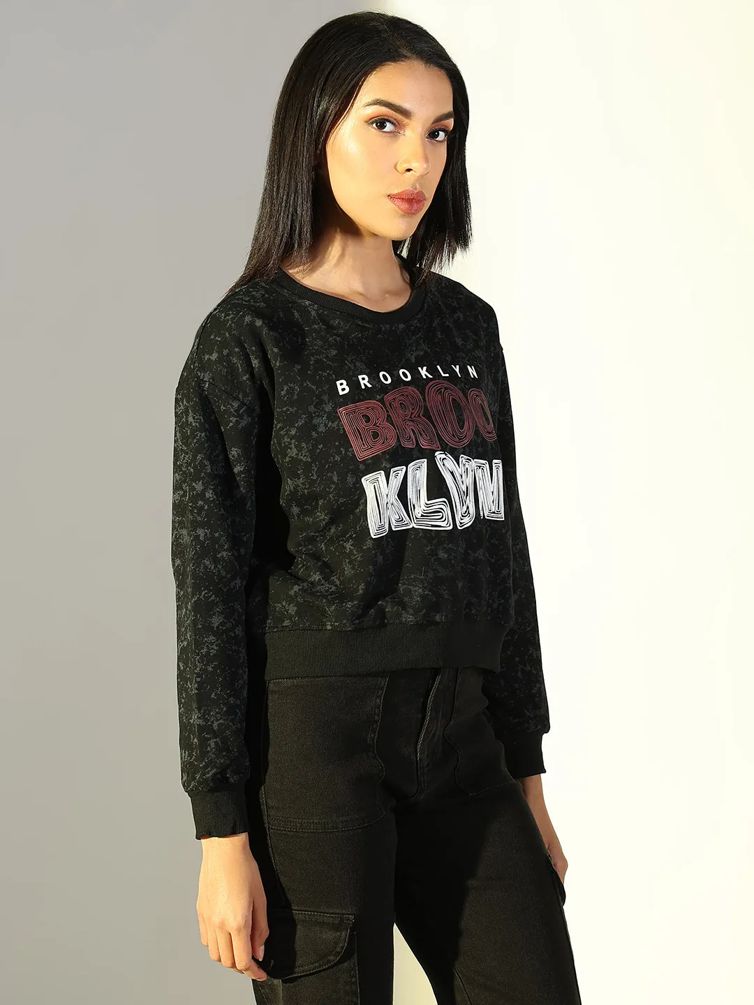 Women's Black Printed Sweatshirt product chain toughness