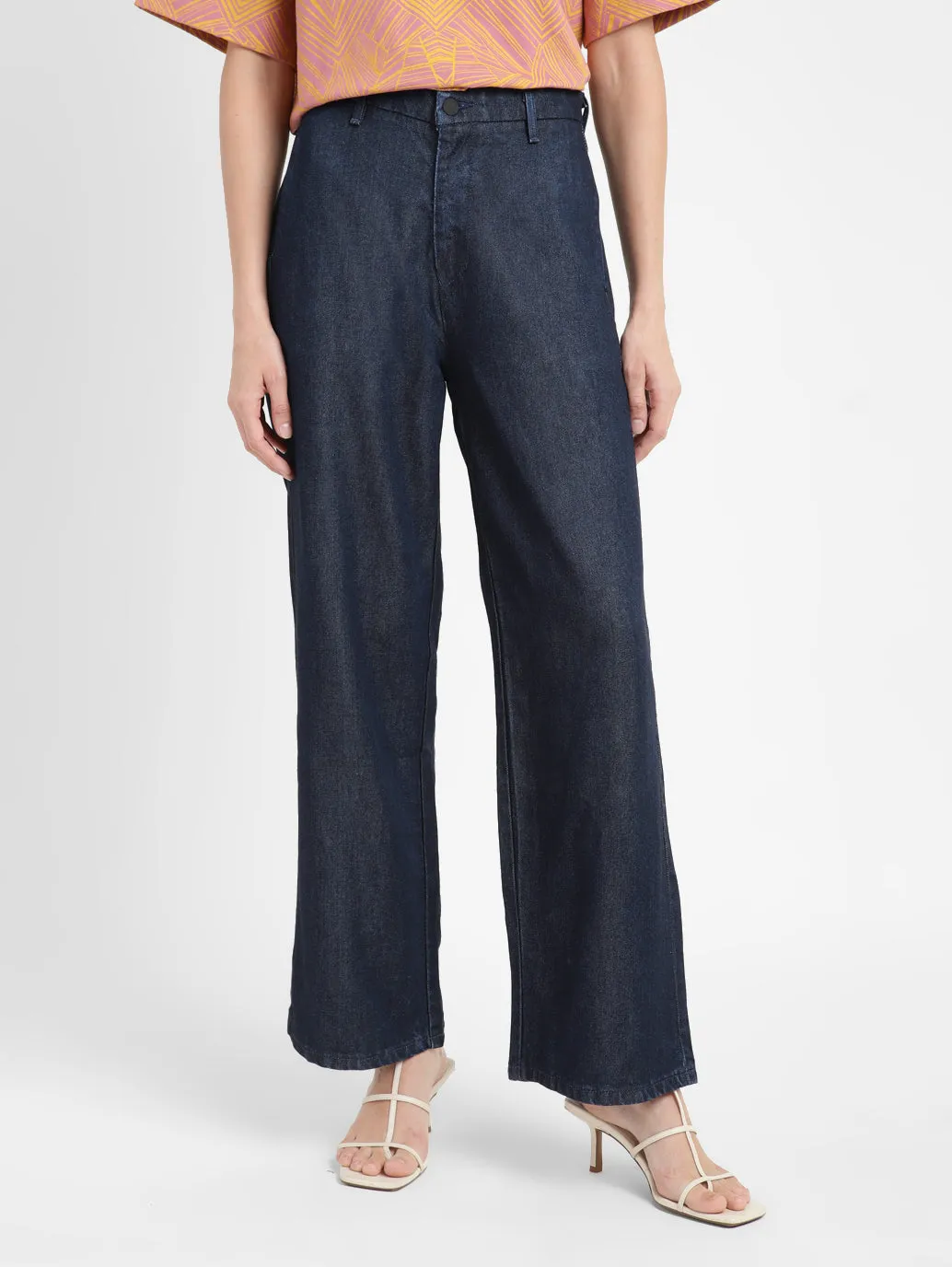 Mood Fit Fashion Must-Have Women's Blue Mile High Wide Leg Fit High Rise Jeans