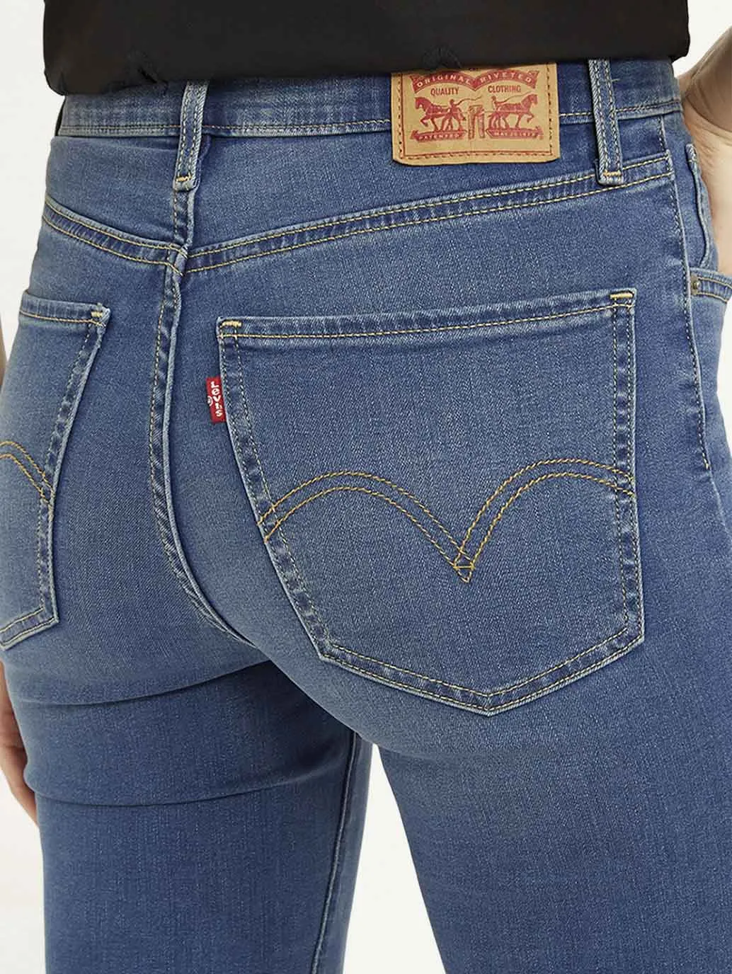 Colorfast Denim Women's Blue Mile High Wide Leg Fit High Rise Jeans