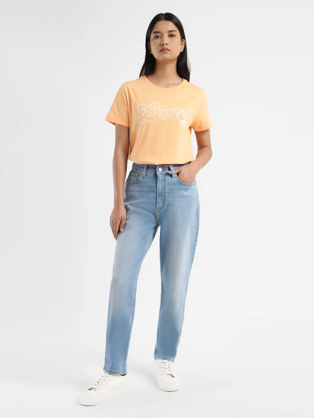 Neutral Casual Streetwear Fan Urban Style Women's Blue Mom Loose Fit High Rise Jeans