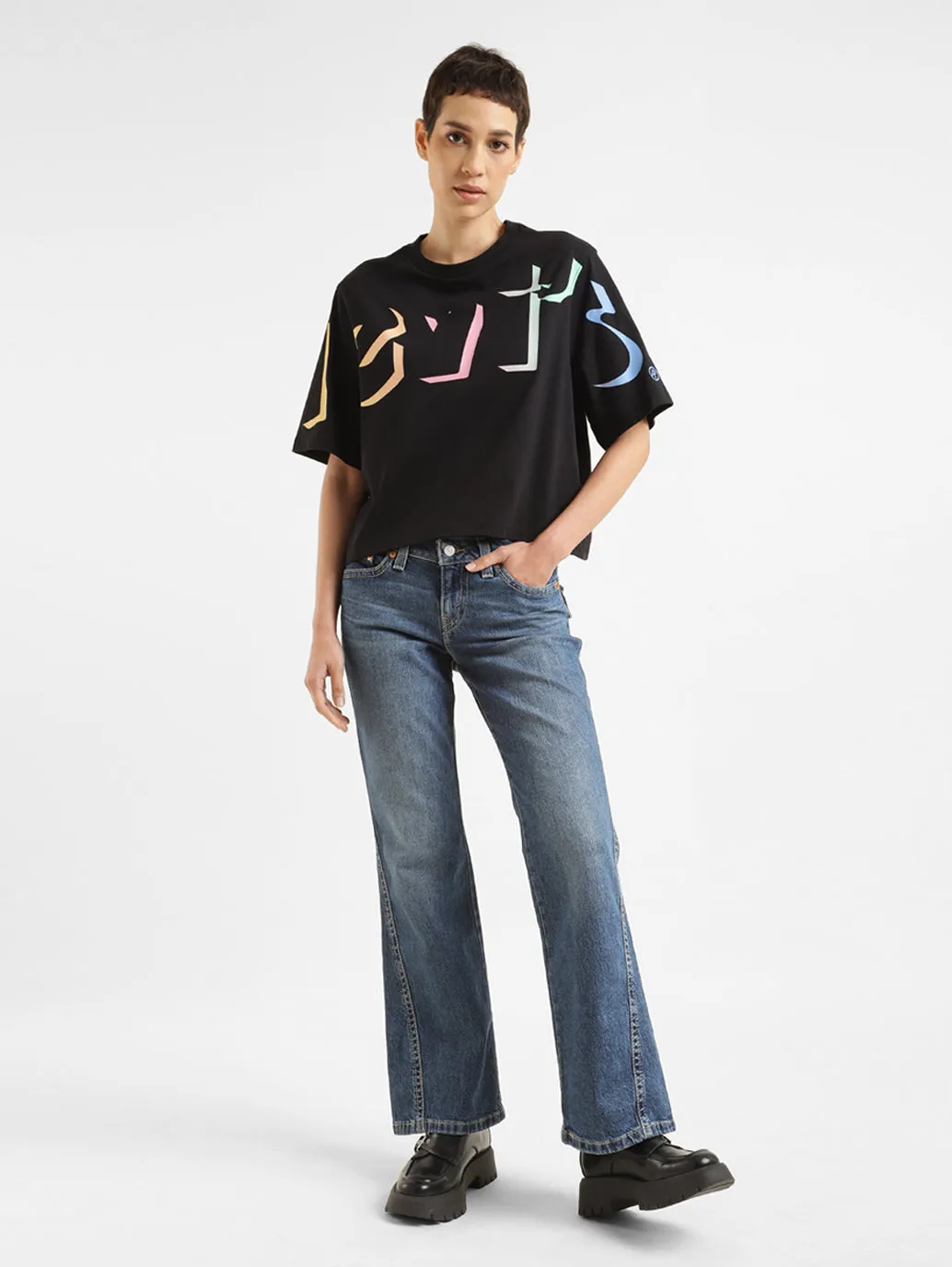 Daywear Option Women's Blue Naughties Bootcut Fit High Rise Jeans