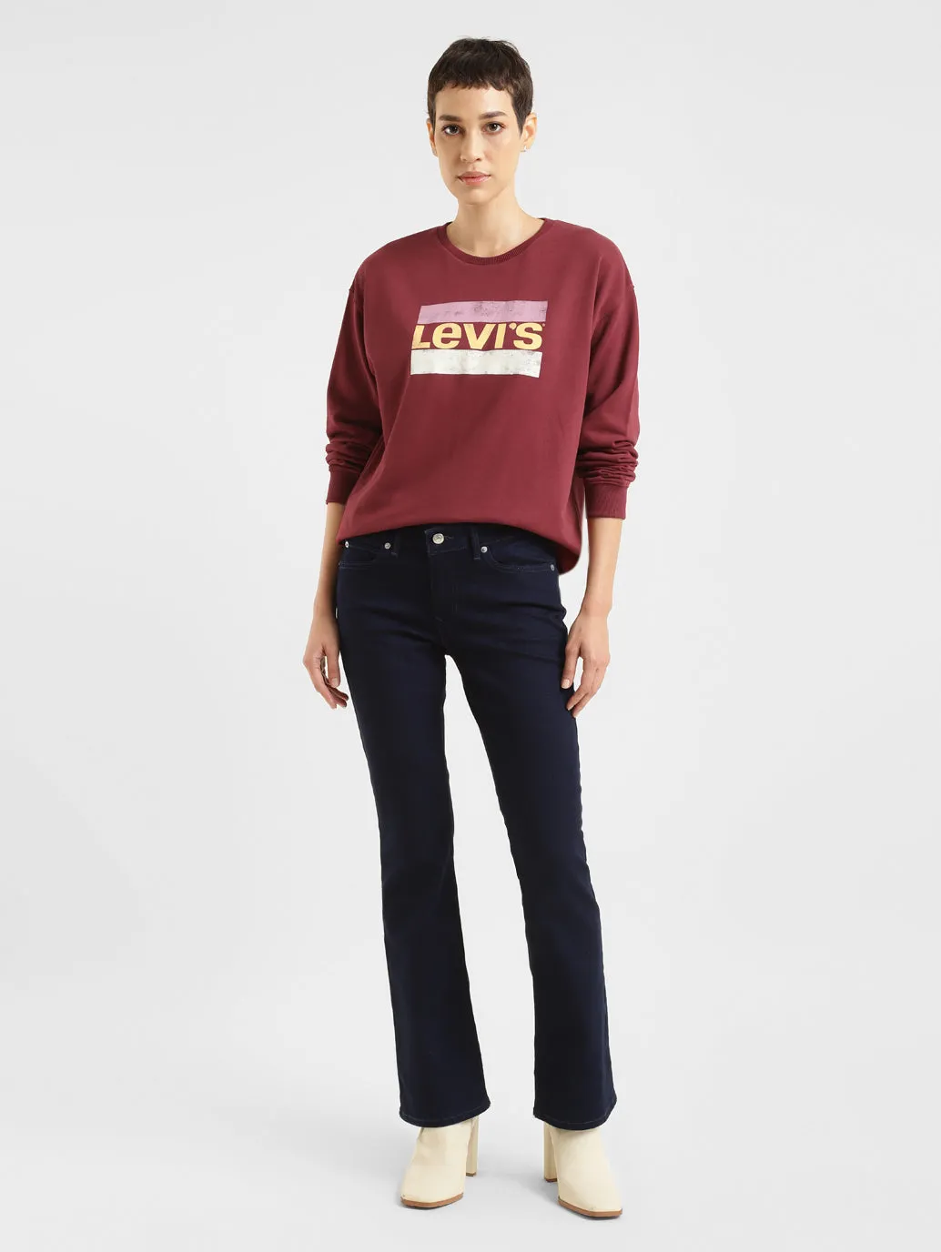 Warm Layering Women's Brand Logo Crew Neck Sweatshirt