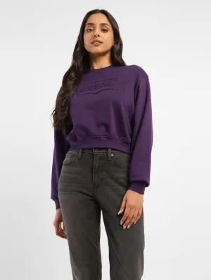 rhinestone accents Chill Vibes Women's Brand logo Regular Fit Crew Neck Sweatshirt