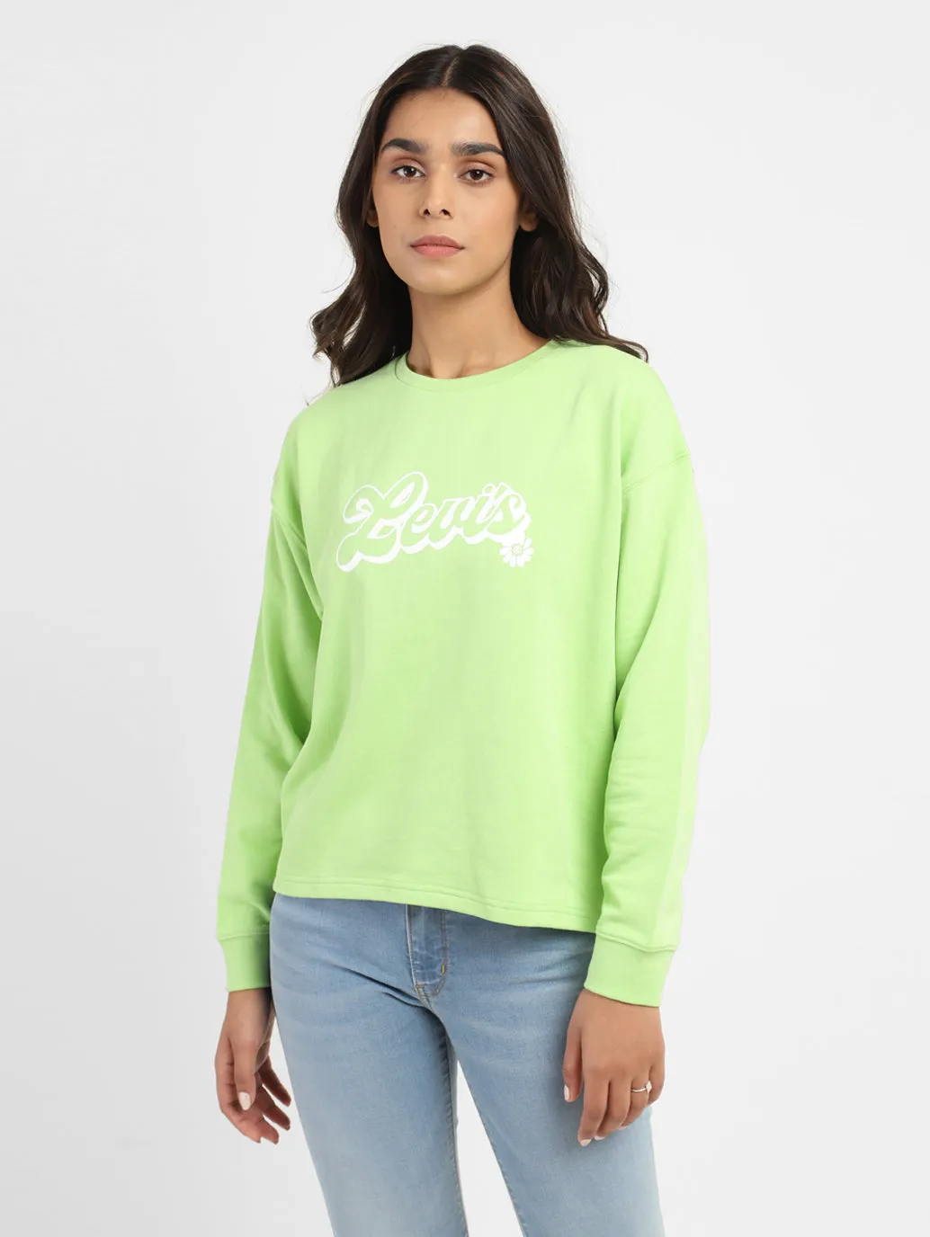 Outdoor Bold Adjustable Hood Women's Brand Logo Round Neck Sweatshirt