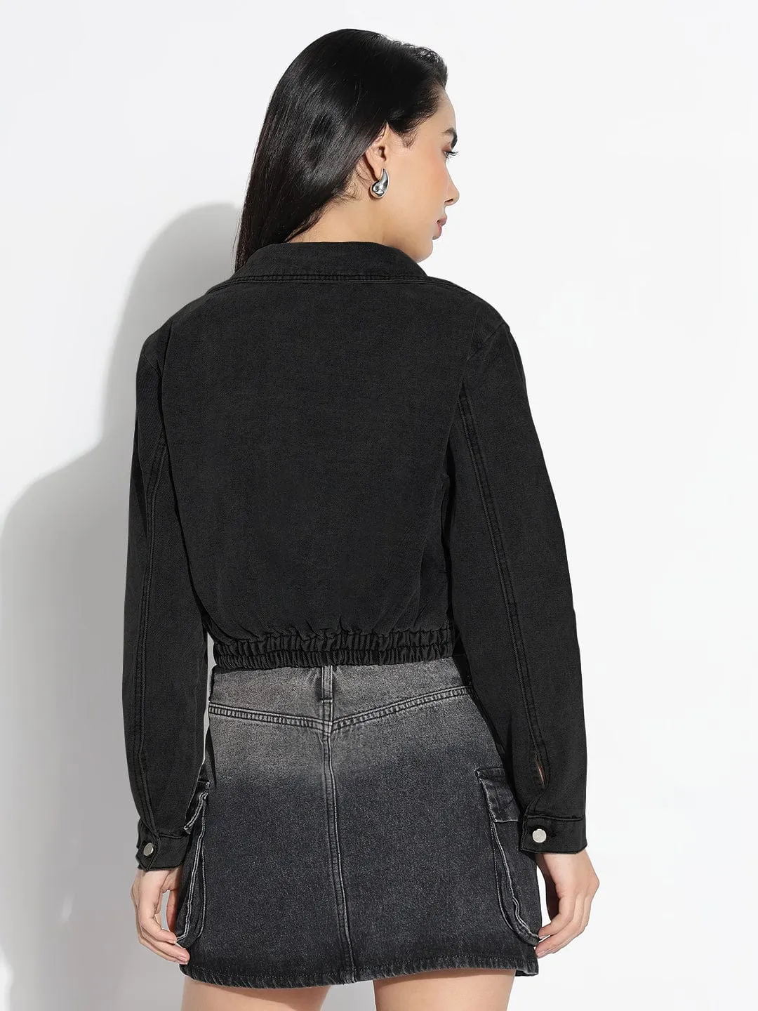 Airflow Ventilation ExpandableSideGussets Women's Charcoal Denim Jacket