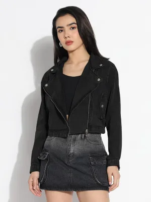 Quick Dry Performance Sleek Layer Fit Women's Charcoal Denim Jacket