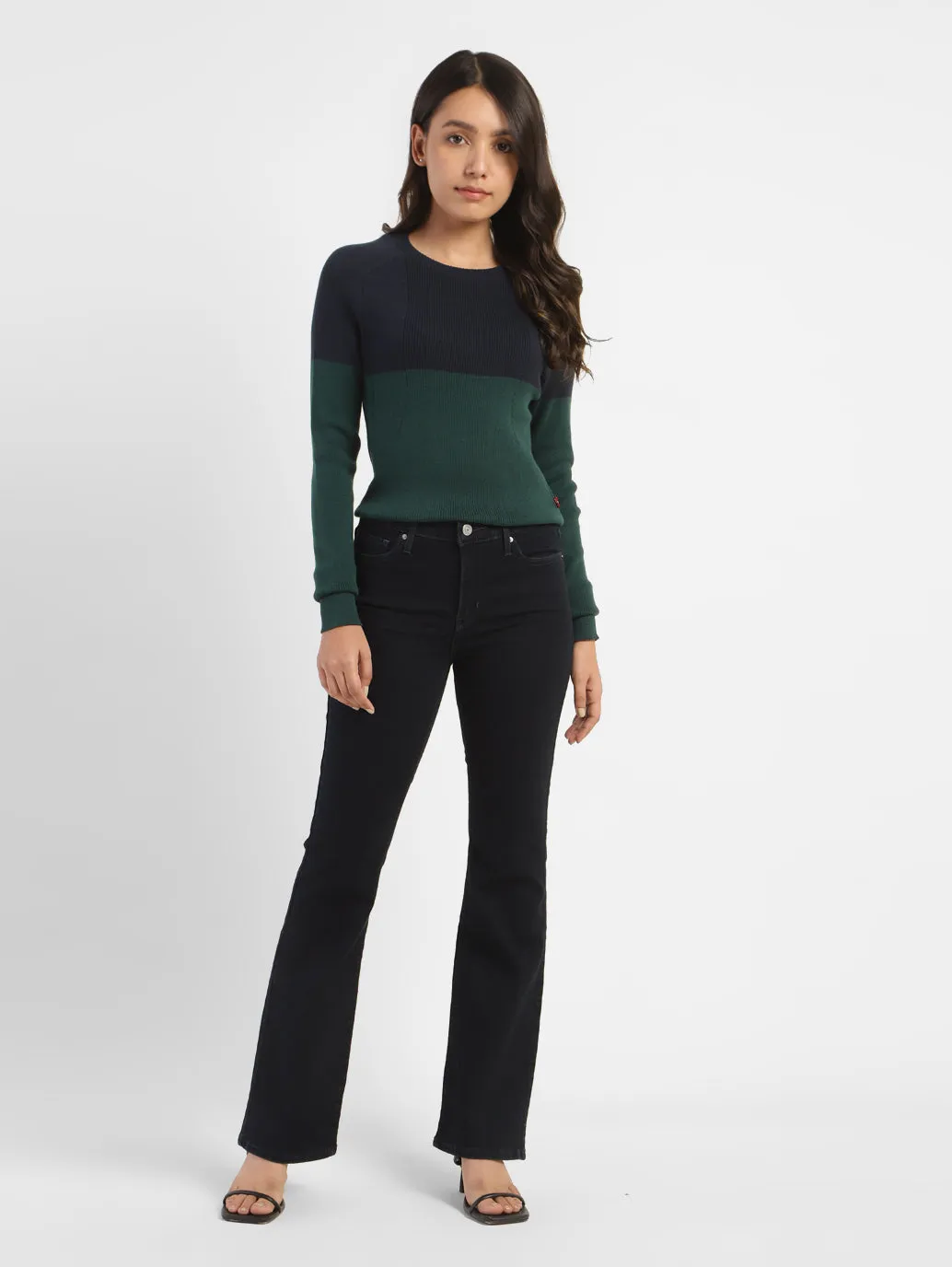 Women's Colorblock Crew Neck Sweater Eco Conscious Production