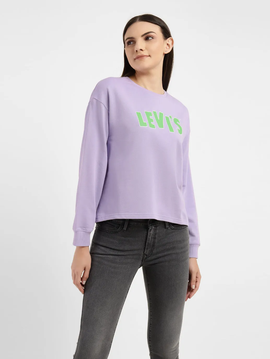 team wear product nautical charm Women's Graphic Print Purple Crew Neck Sweatshirt