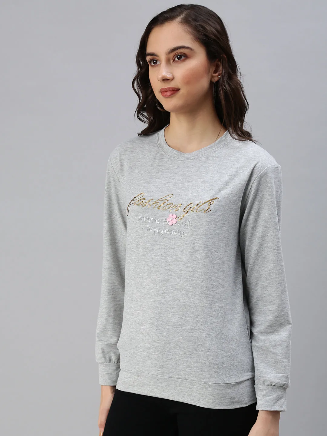 Hoodie Fashion Women's Grey Sweatshirt