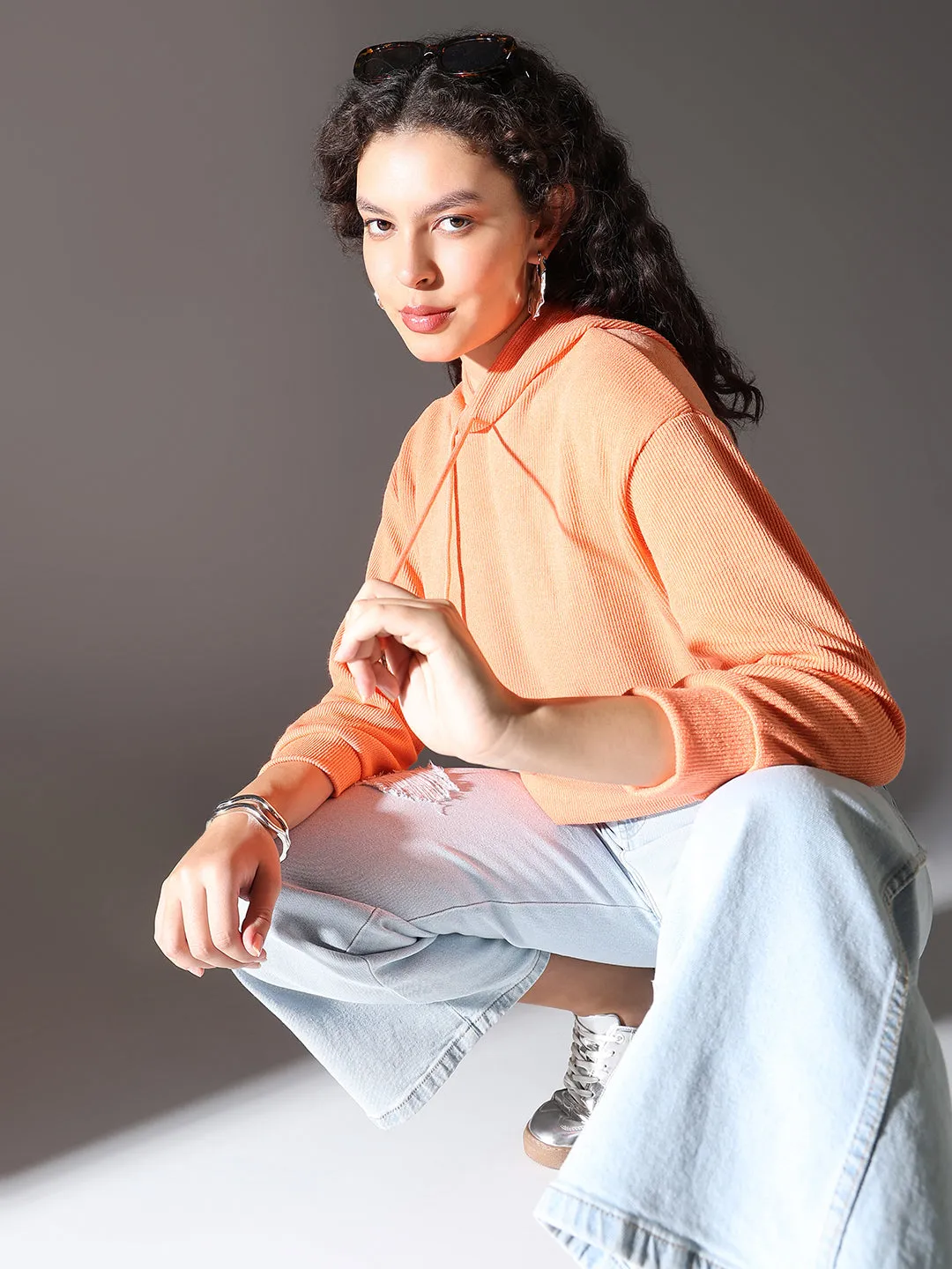 Trendy Fashion Women's Orange Hoodie