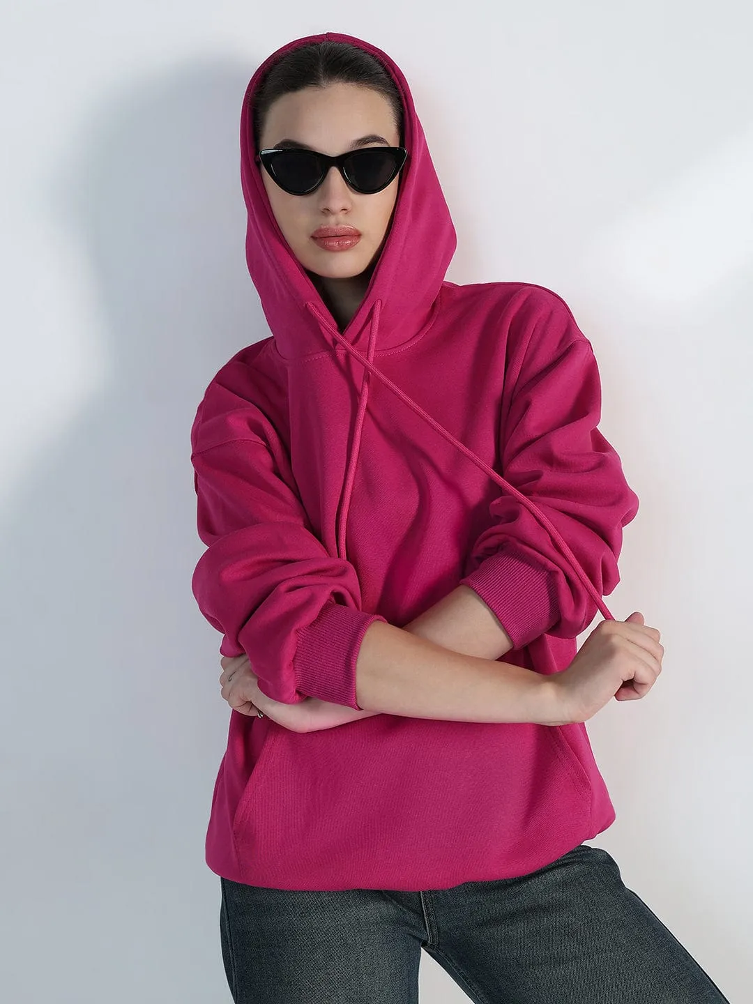 Women's Pink Oversized Hoodie Cool Comfort