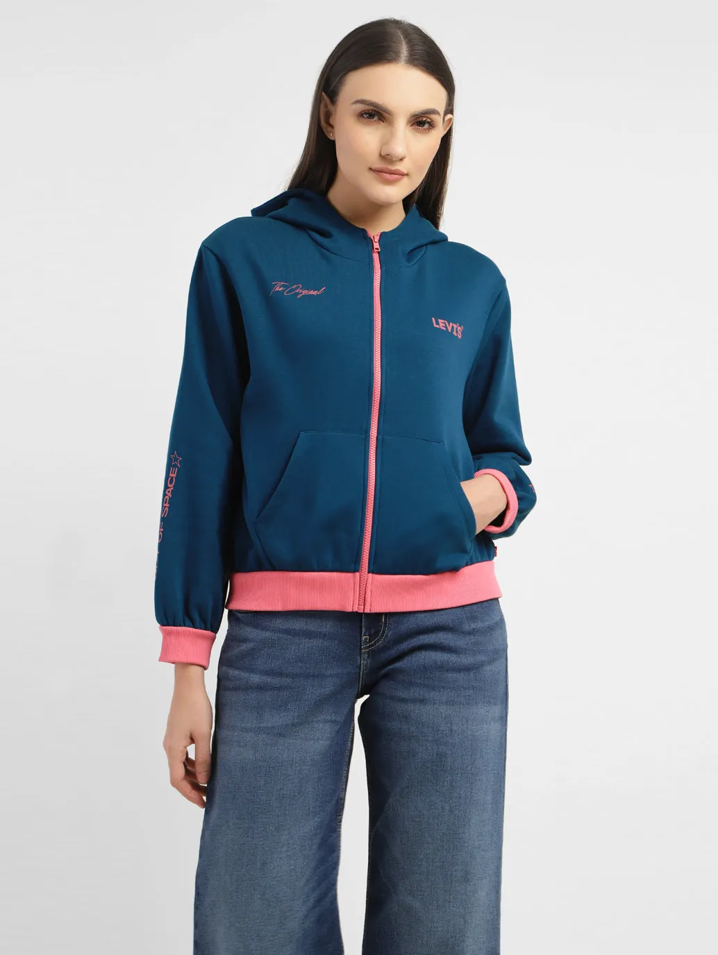 Slim Silhouette Layer Comfort Women's Printed Hooded Sweatshirt