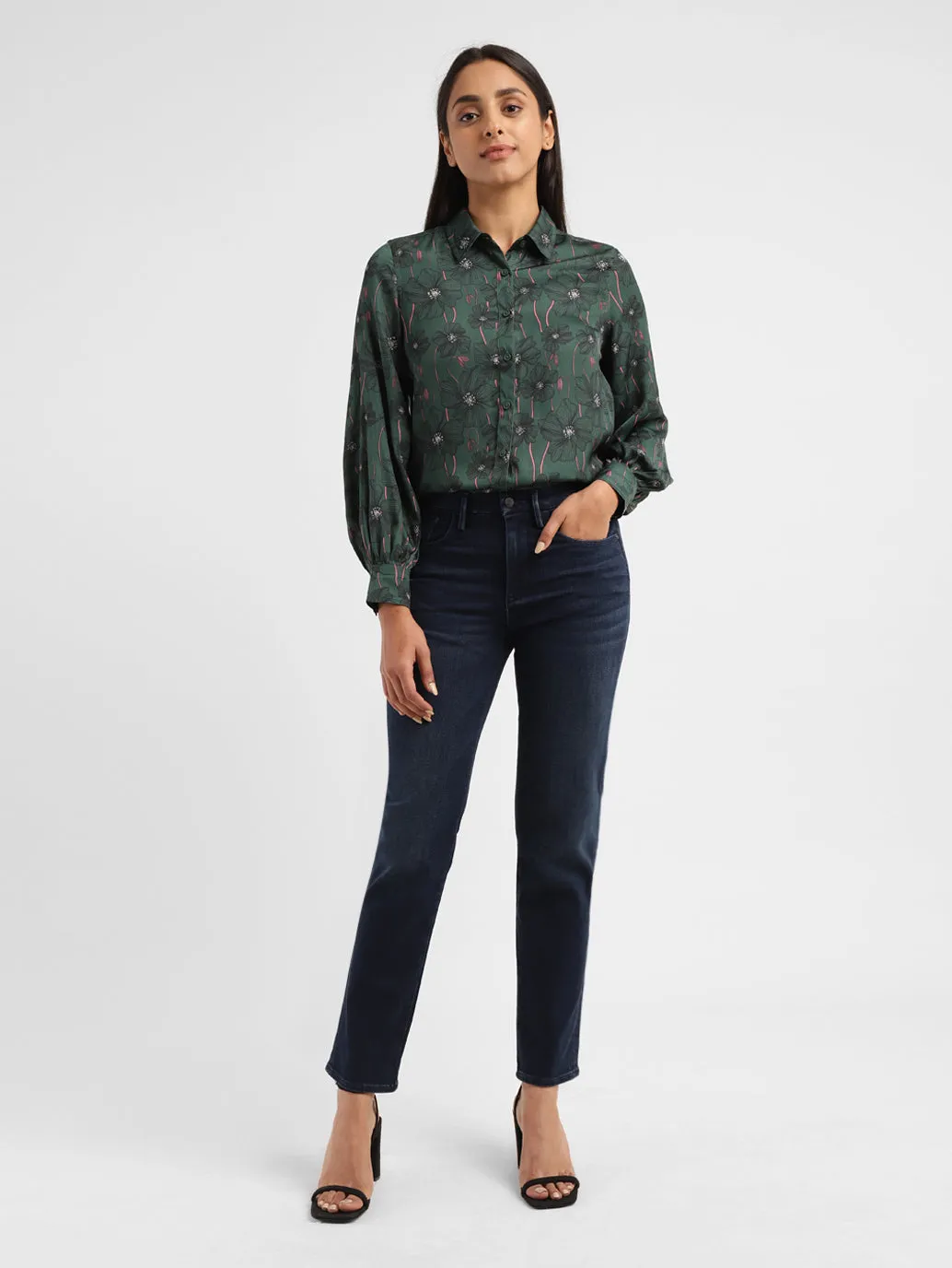 Must Have Wear Lightweight Parent Style Durable Women's Redloop 724 Blue Straight Fit High Rise Jeans