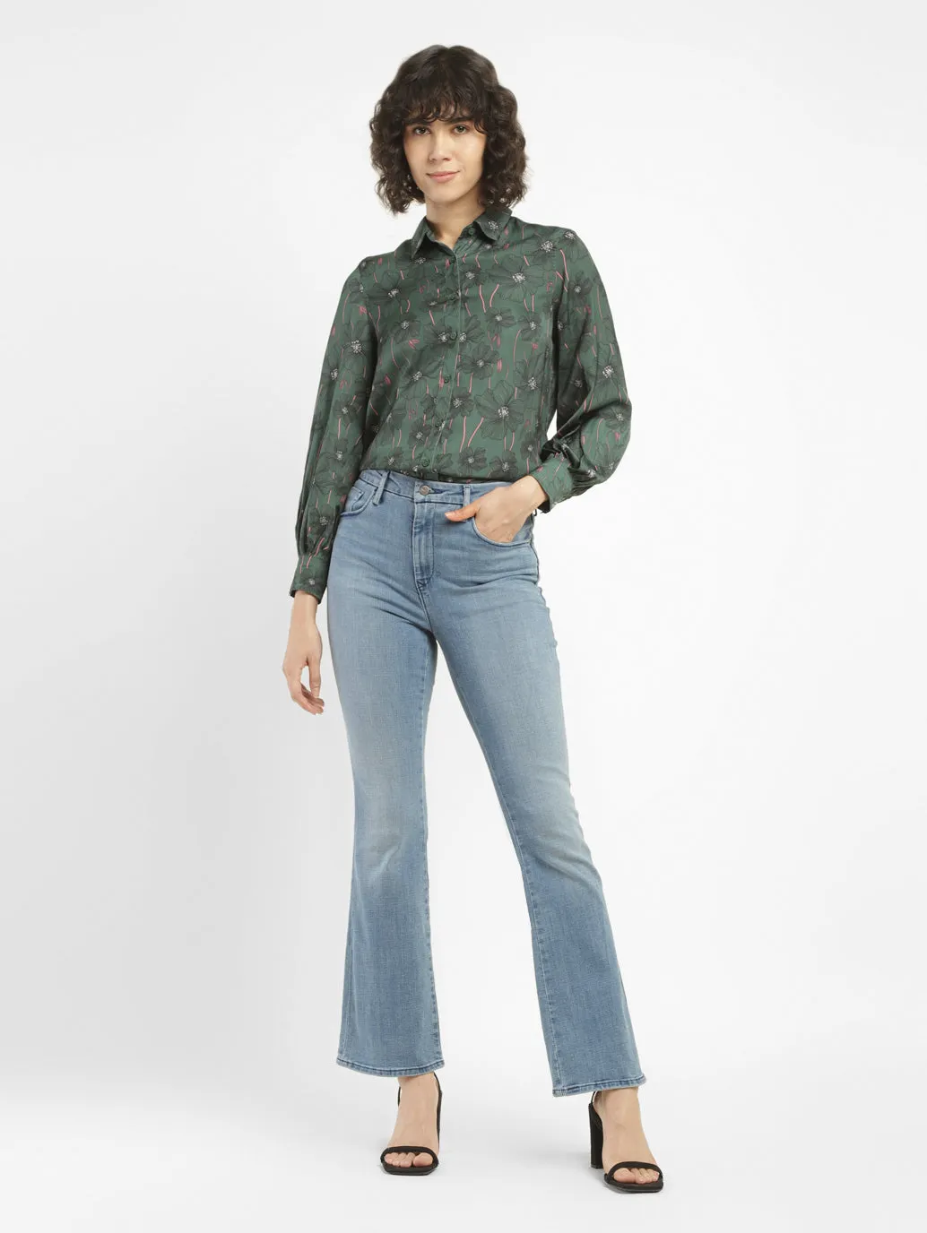 Women's Redloop 725 Blue Flared Fit High Rise Jeans Day Ready Spring Mood Outdoor Enthusiast Formal