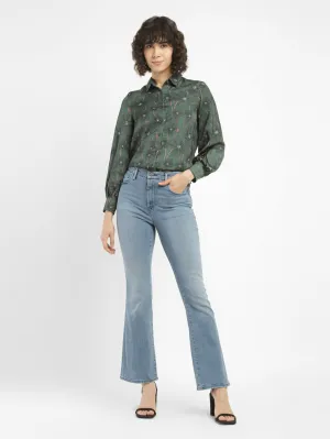 Women's Redloop 725 Blue Flared Fit High Rise Jeans Quick Dry Fabric