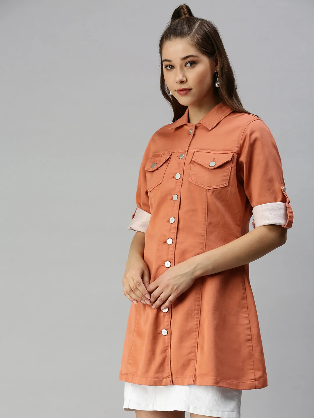Nylon Cover TearResistantFabric Women's Rust Cotton Tailored Jacket
