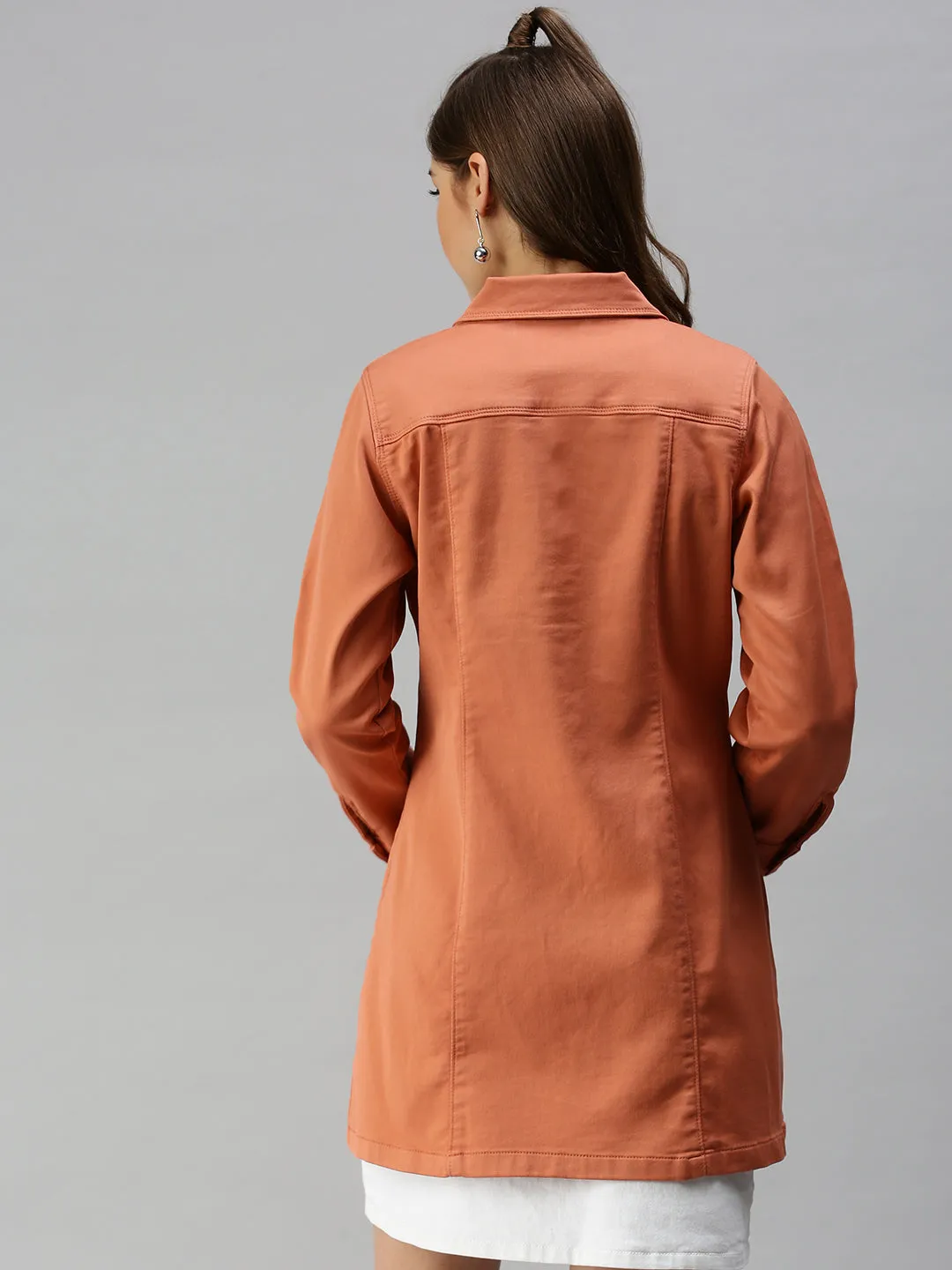 Essential City Look Women's Rust Cotton Tailored Jacket