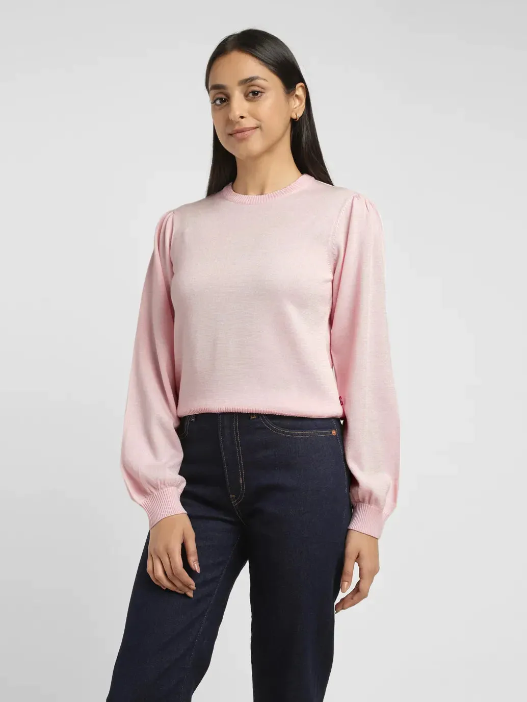 Everyday Use Women's Solid Pink Crew Neck Sweater