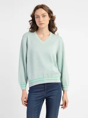 Fashion Fit Women's Solid V Neck Sweater